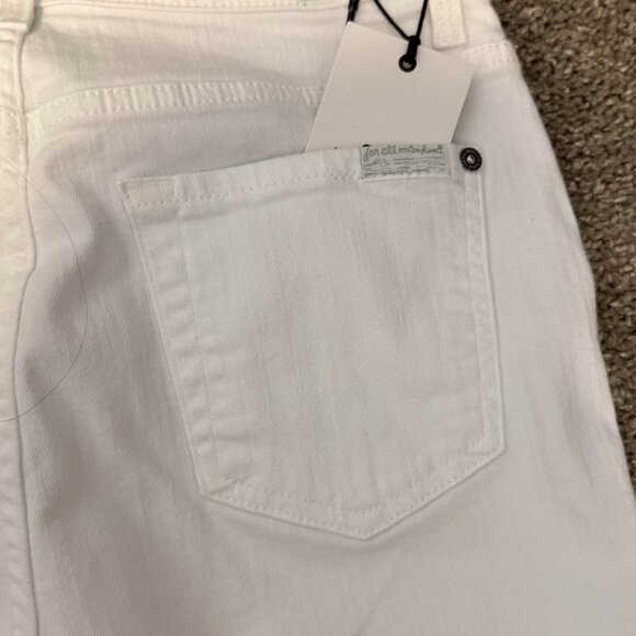 NWT 7 For All Mankind White Skinny Jeans Button Fly Size 26 Ankle Length - Picture 2 of 6